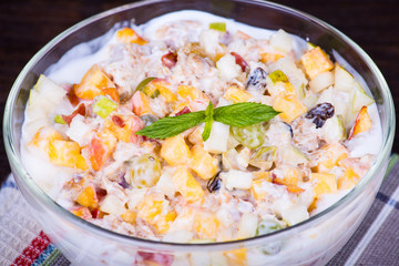 Muesli with fruits, nuts, berries and grains