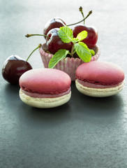macarons cerise et fruits