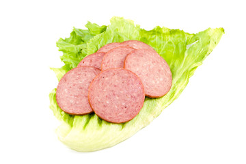 Frische Salami mit Eisberg Salat