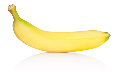 Ripe yellow banana isolated on white background