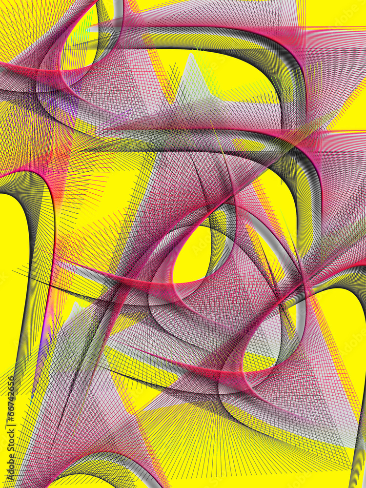 Poster a multi-colored abstract of line and form