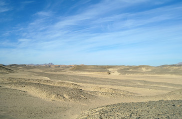 Egyptian desert  and blue sky.