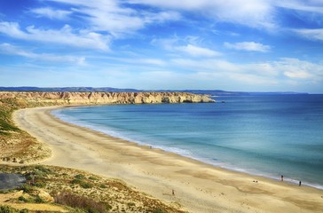 Coastline view at Maslins Beach, South Australia.