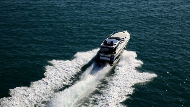 motor yacht in navigation
