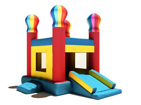 Childern's Bounce House On A White Background.