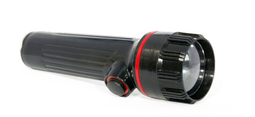 Black flashlight on a white background