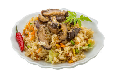 Fried rice with mushrooms