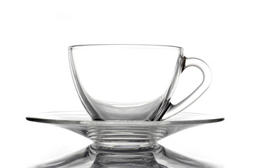 Glass Coffee Cup on White background