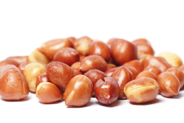 Fried Salted peanut on White background