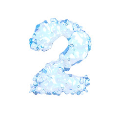 Fresh water alphabet on white (number 2)