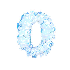 Fresh water alphabet on white (number 0)