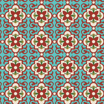 Floral tile pattern