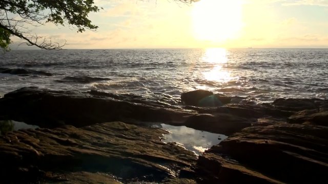 Sunset on cameroonian coast