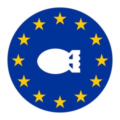Bombe dans un drapeau européen