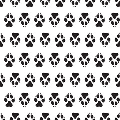 Traces dogs seamless vector pattern.