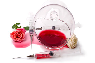 Still life with a broken glass