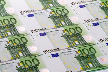 Background of banknotes 100 euros
