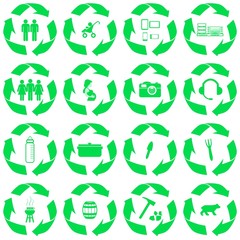 Obraz premium 16 symboles recyclage
