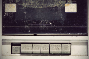 Close up control button of obsolete stereo