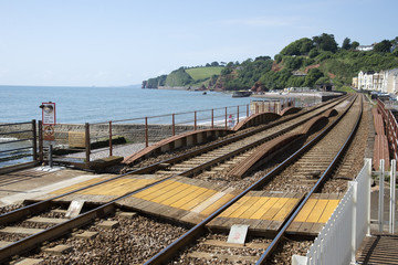 Fototapeta na wymiar Coastal railway line at Dawlish Devon England UK