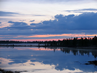 Landscape nature. The sunset. Stunningly beautiful sky above the