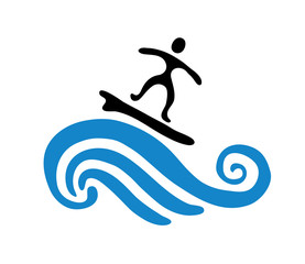 surfer on the wave, vector illustration