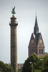 Hannover Marktkirche and Waterloo column