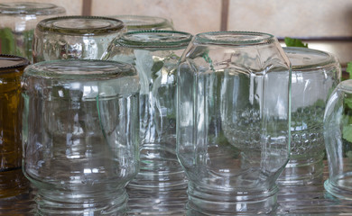 Erdbeermarmelade Kochen Einmachgläser werden vorbereitet