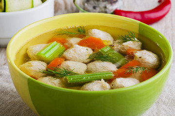 soup with meatballs