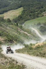 speed offroad rising dust on track