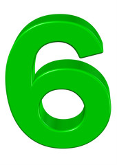 yeşil renkli 6 sayısı