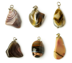 set of agate pendants