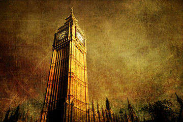 antik texturiertes Bild des Big Ben in London