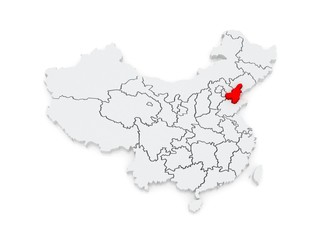 Map of Tianjin. China.