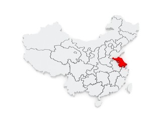 Map of Jiangsu. China.