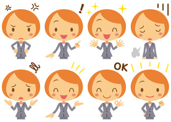 ビジネスウーマン　表情