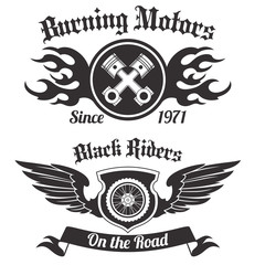 Naklejka premium Motorcycle label black