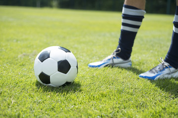 Soccer player with ball