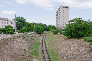 Fototapeta na wymiar Railway in Feodosia