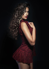 Naklejka premium Sensual brunette woman posing.