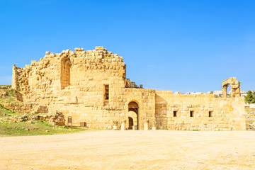 North Theater in Gerasa, modern Jerash, Jordan.