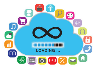 Cloud computing with apps concept