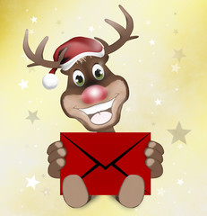 Paws Reindeer with letter
