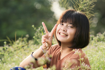 Young girl in the park