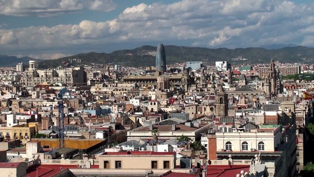 Types of Barcelona aerial view.