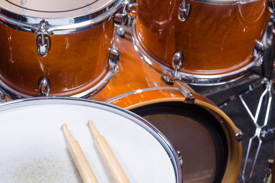 Drumsticks on drum