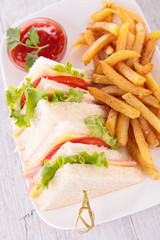 sandwich and fries
