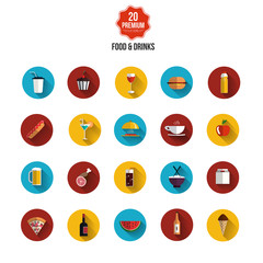 Food and drink  flat icons