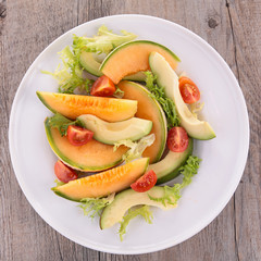 salad with melon and avocado