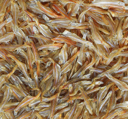 dried small fishes for cooking.